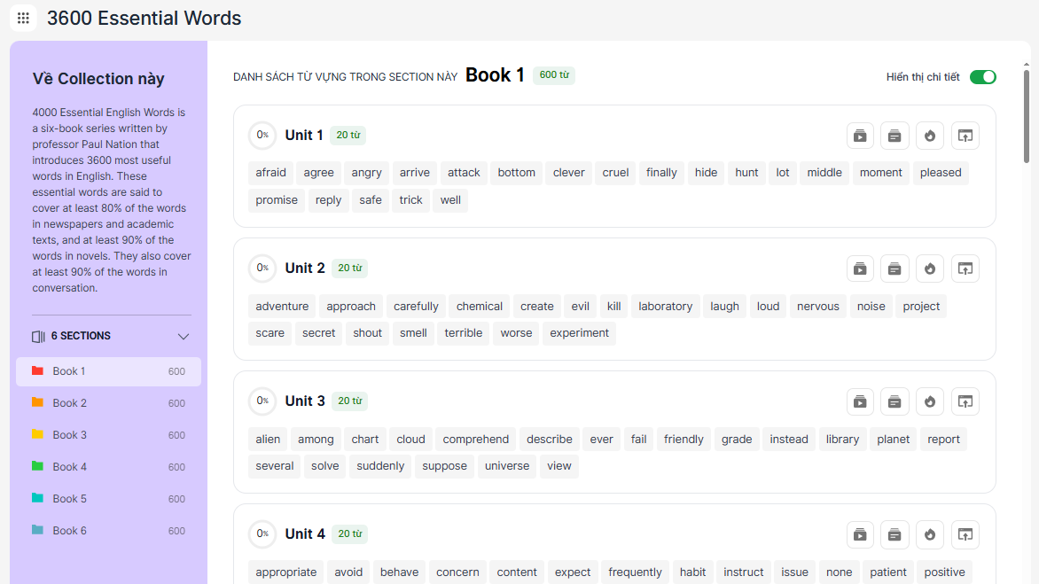 Học 3600 từ vựng thông dụng trên azVocab