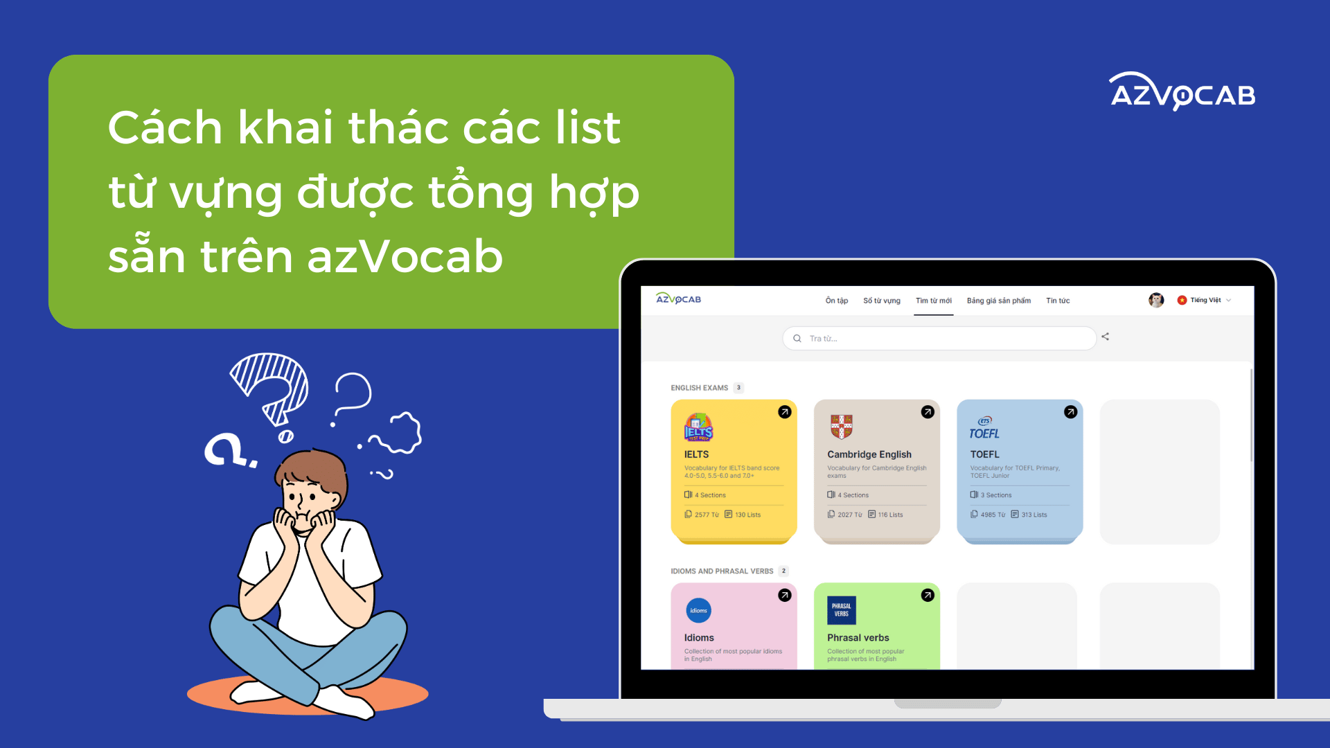 Cách khai thác các list từ vựng được tổng hợp sẵn trên azVocab