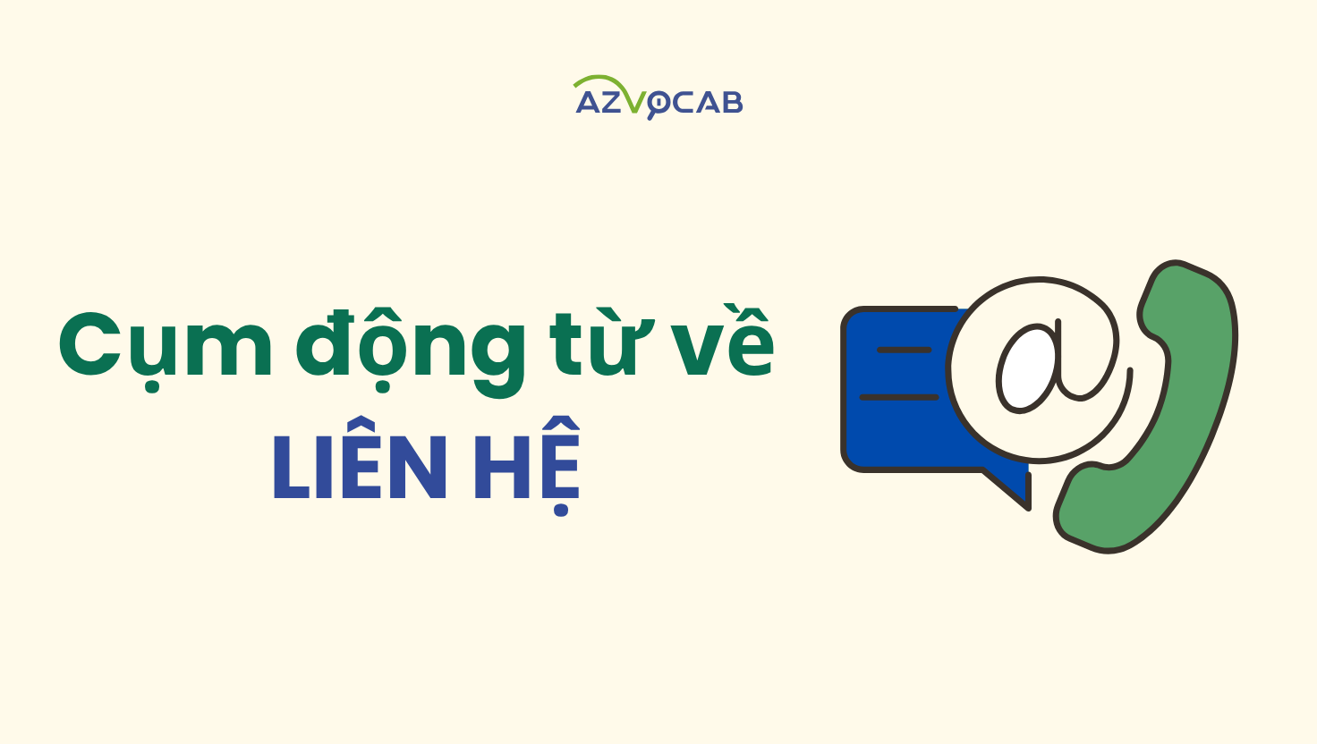 cụm động từ về liên hệ