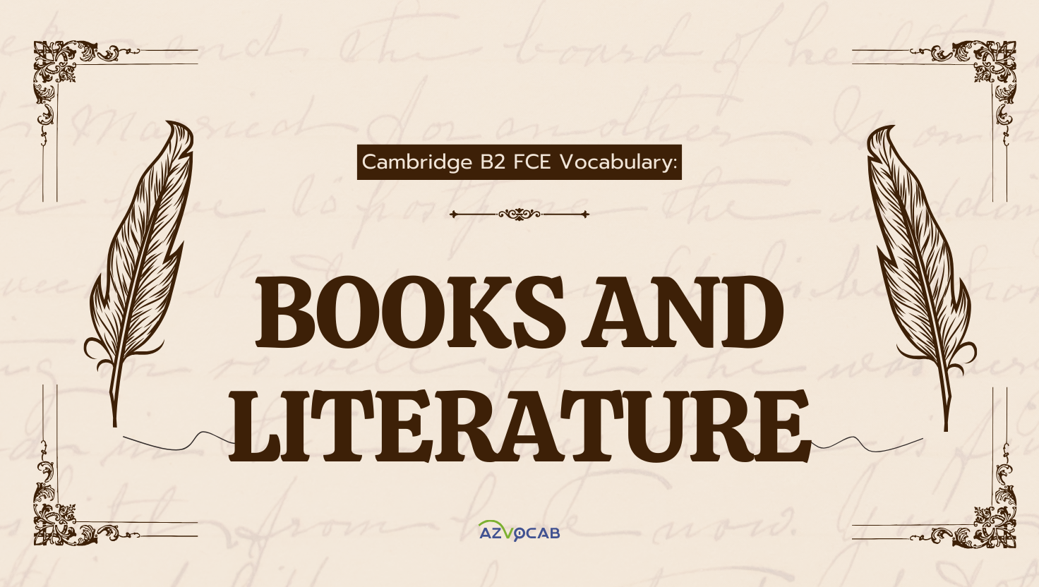 cambridge b2 fce vocabulary: books and literature