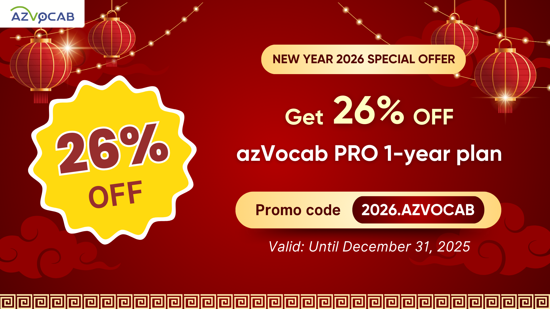 New Year 2026: Get a 50% Promo Code from azVocab