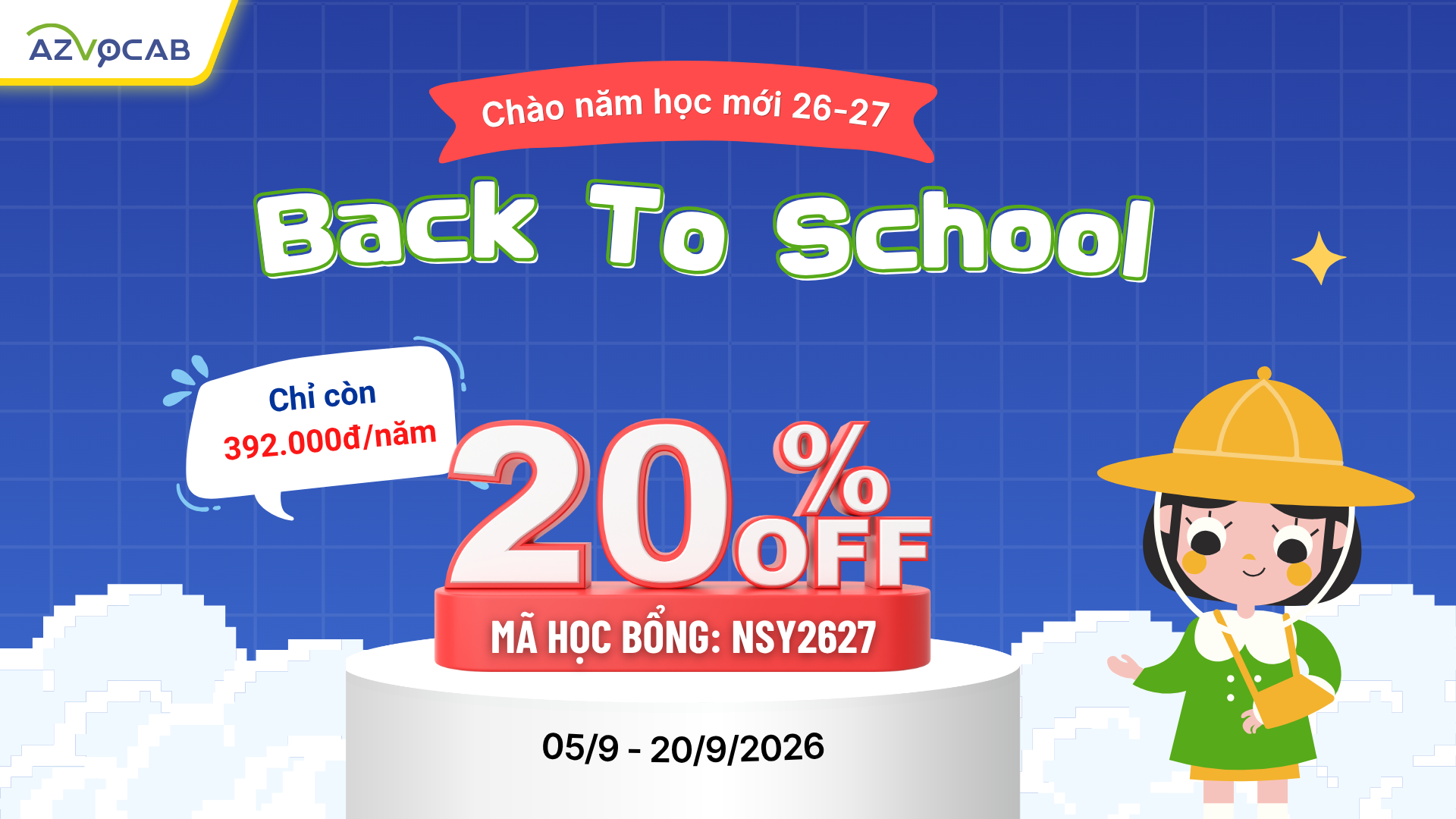 HƯỚNG DẪN ÁP DỤNG MÃ HỌC BỔNG AZVOCAB